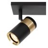 Nowoczesny plafon lampa sufitowa podwójna czarno-złota regulowana tuba na wysięgniku uniwersalna minimalistyczna metalowa GORIK 53909/02/30 Lucide